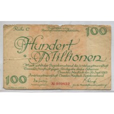 ALEMANIA 1923 BILLETE DE 100.000.000 ( CIEN MILLONES ) DE MARCOS